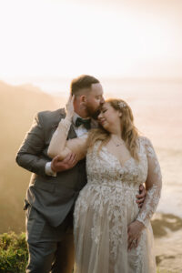 Big Sur Elopement Sunset Portraits Rocky Coast