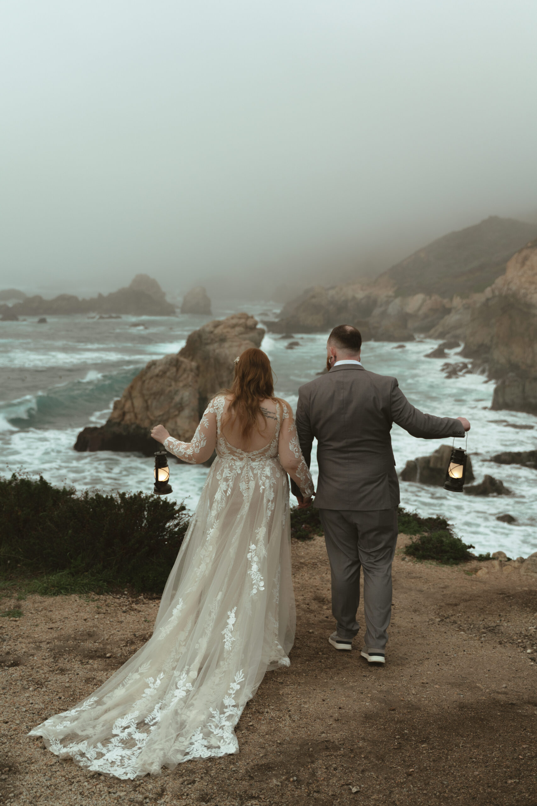 Big Sur Elopement Sunset Portraits Lanterns